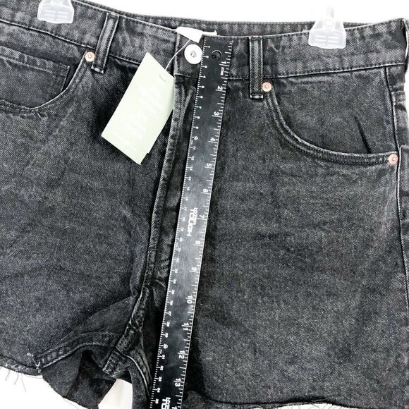 NWT H&M Black High Rise Denim Shorts 10 - Picture 9 of 11